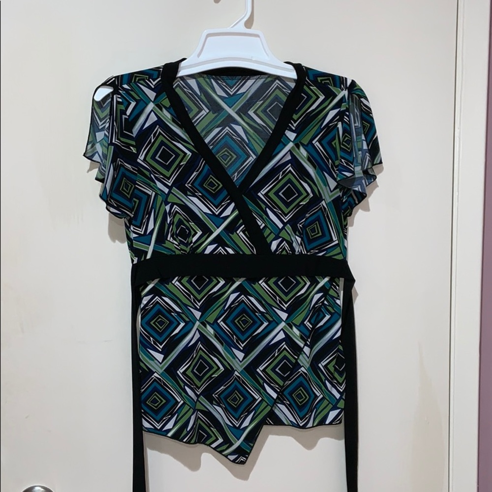 Multi-color v-neck blouse